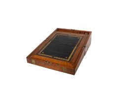 A Victorian mahogany brass bound writing slope.