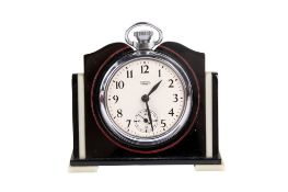 A mid-century Smiths Empire mounted pocket watch clock.