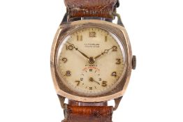 A vintage 9ct gold EJ Frankland of Ludgate Circus gentleman's wristwatch.