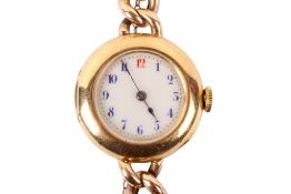 An 18ct gold lady's watch.