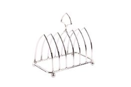 An early 20th century silver toast rack.