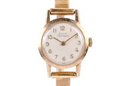 A 9ct gold lady's Girrard-Perigaux wristwatch.