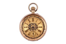 A vintage yellow metal cased pocket watch.