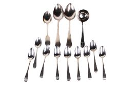 A collection of thirteen Georgian and Victorian silver spoons.