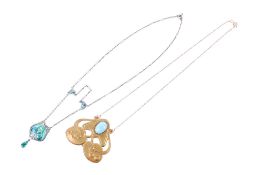 Two early 20th century necklace pendants.