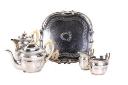 A 1930s four piece silver tea and coffee set.
