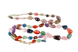 Two natural stone necklaces.