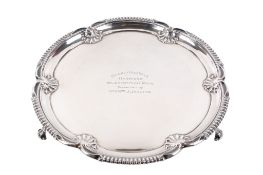 A George V silver salver.
