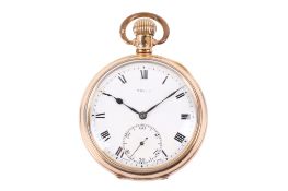 A gold plated Rolex open faced pocket watch.