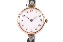 A 9ct gold cased wristwatch.