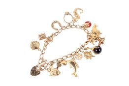 A 9ct gold charm bracelet.