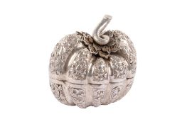 A continental white metal trinket box.