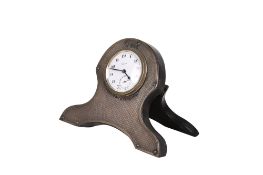 A small Art Deco silver fronted easel desk clock.