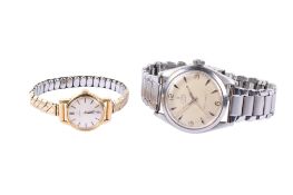 A Tudor Oyster Royal stainless gentleman's wristwatch and a lady's Omega wristwatch.