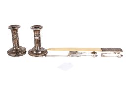 A small group of silver and silver mounted items.