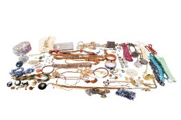 An assortment of costume jewellery.