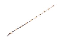 A two-tone 9ct gold bracelet.