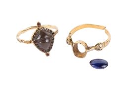 Two Georgian mourning rings.