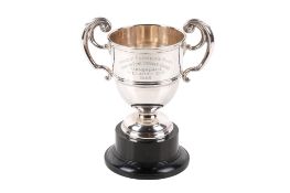A 20th century Irish silver twin handled trophy.