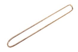 A 9ct gold curb link chain necklace. Hallmarked and marked '9k', L55.5cm, weight 33.9g.