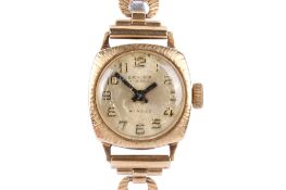 A 9ct gold lady's Excalibur Incabloc dress watch.