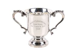 A George V silver twin handled trophy.