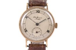 A vintage 9ct gold JW Benson gentleman's wristwatch.