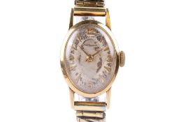 A vintage Transmarine yellow metal cased lady's wristwatch, stamped 14K.