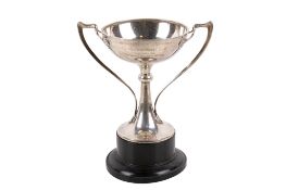 An Edwardian Art Nouveau silver trophy cup.