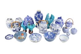 A collection of Chinese blue and white porcelain.