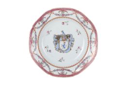A late18th century Chinese export famille rose plate.