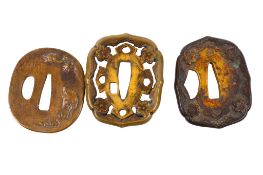 Three Japanese tsuba.