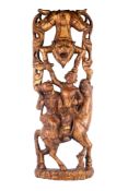 An early 20th century Indian gilt carved wood panel.