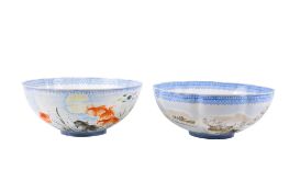 A pair of 20th century Chinese eggshell bowls.