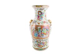 A late 19th century Chinese Canton baluster vase.