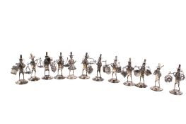 A set of twelve Chinese silver place name holders.