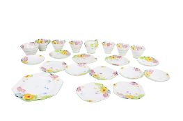 Art Deco Paragon Iceland Poppy china tea set mostly for six.