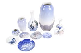 A collection of Royal Copenhagen porcelain.