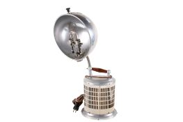 A circa 1930s 'Original Hanau' sun lamp. Having a gooseneck adjustable lamp, raised on an oval base.