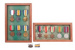 A collection of WWI and WWII medals.