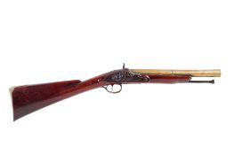 A 19th century English brass barrelled percussion coaching blunderbuss.