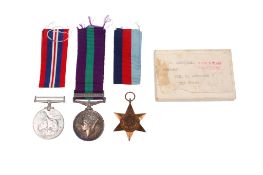A WWII GSM Medal Group. Comprising a General Service Medal Bar Palestine awarded to 6286260 Pte G.