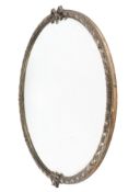 A vintage bevelled edge wall mirror.