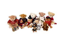 Collection of modern Harrods and other teddy bears. Including Beefeater and Paddington, etc.