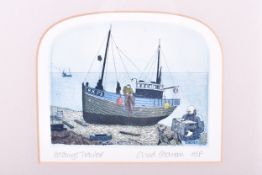 Chad Coavan (20th Century) - Hastings Trawler, signed A/P print. Signed lower right, 15cm x 13cm.