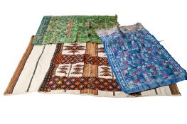Three assorted Kilim style wool rugs.