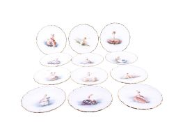 A set of twelve Minton 1995 limited edition plates - Antonin Boullemier Cupid and shells.
