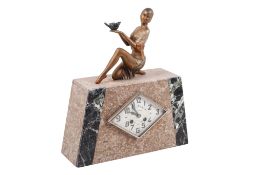 A marble Art Deco mantel clock.