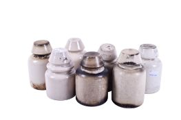 Railwayana - a group of seven assorted vintage railway ceramic insulators.