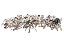 A collection of assorted silver plated mostly King's pattern cutlery.